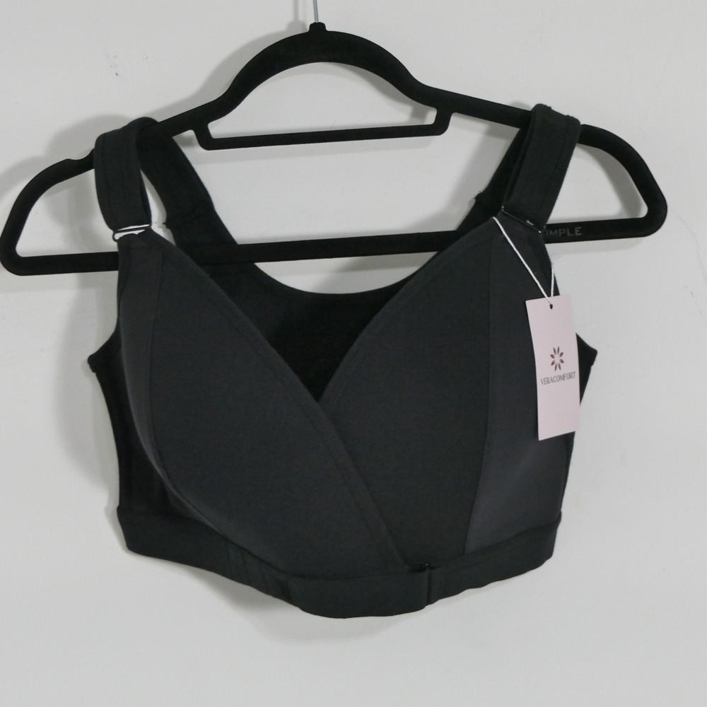 Veracomfort Womens Surgery Recovery Bra Size L Black Post-Op Compression Support